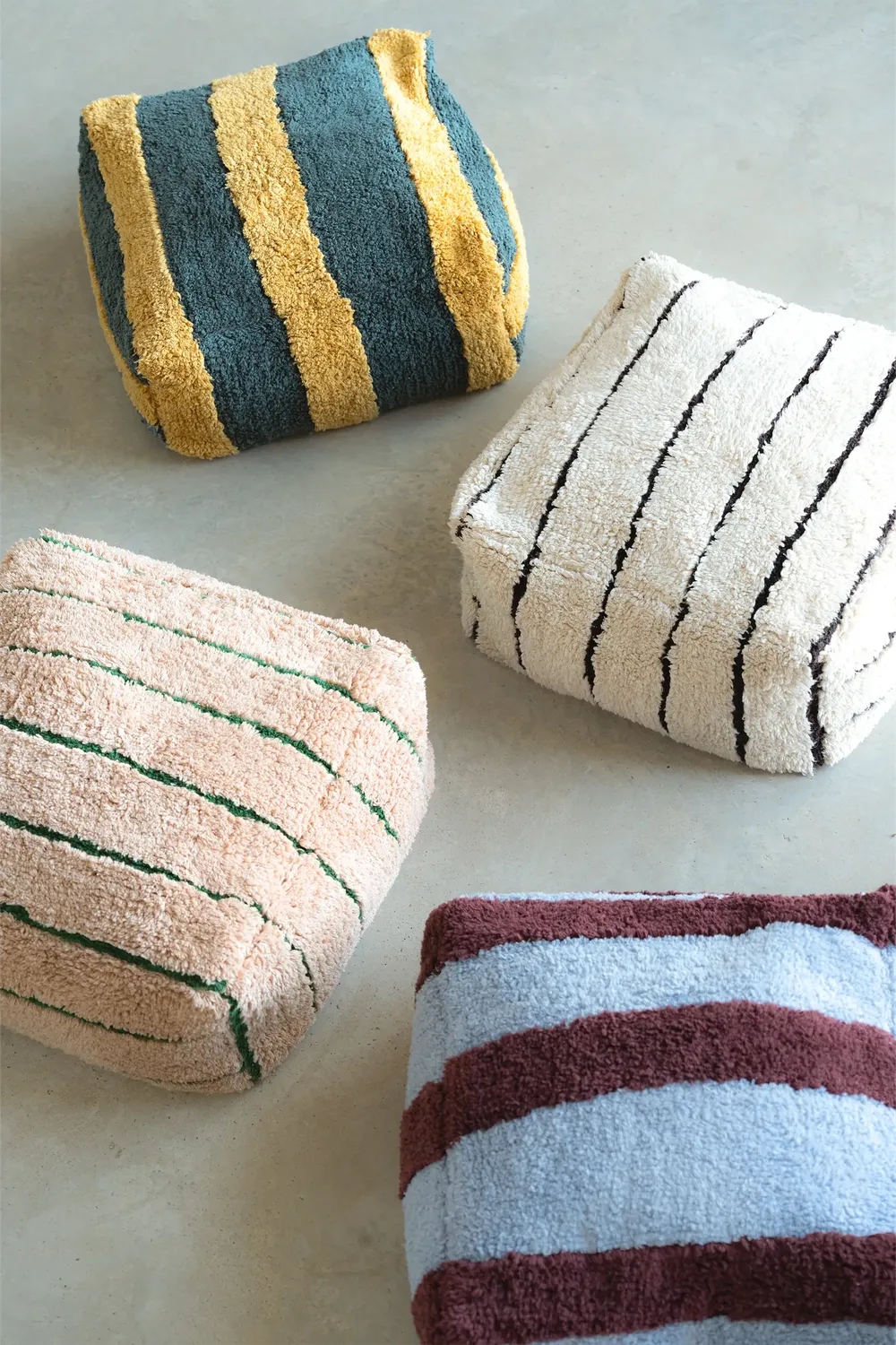 Lorena Canals Lines Marsala Pouf 45x45x22 cm Baumwolle
