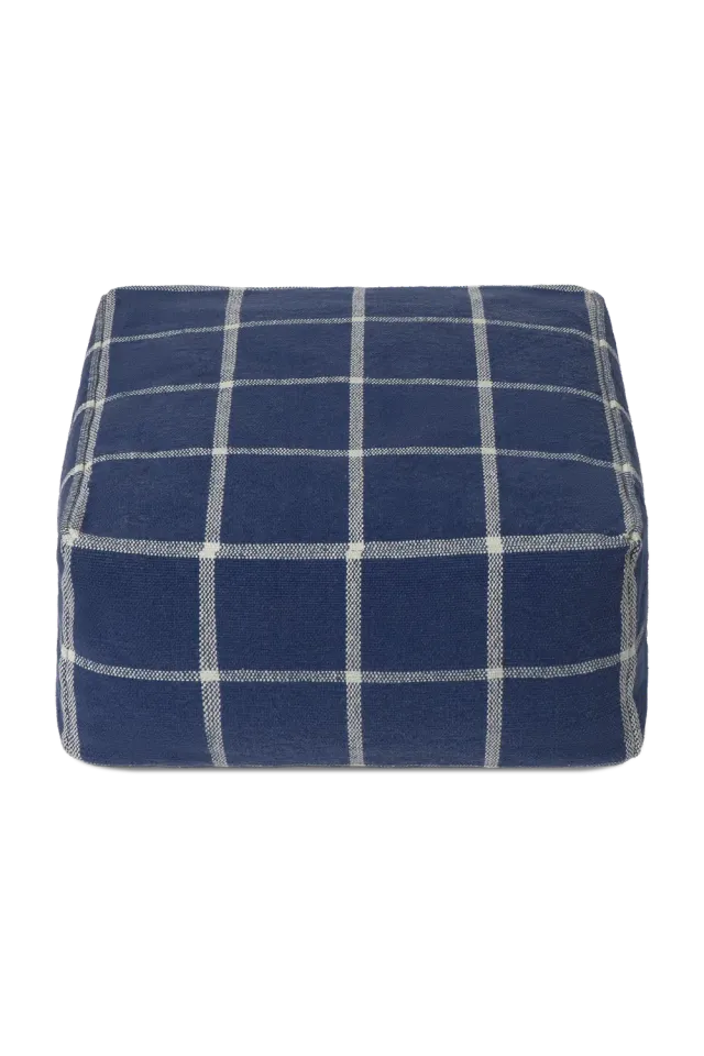 Lorena Canals Geo Block Pouf 45x45 Navy Blue Bauhaus