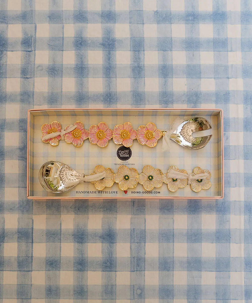 Doing Goods Faye Fleur Salatbesteck 2tlg Blume Geschenkbox