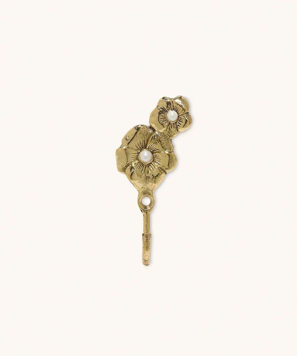 Doing Goods Fleur Zoey Wandhaken Gold Blume 8 cm