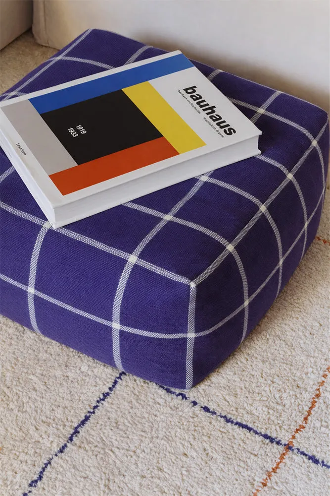 Lorena Canals Geo Block Pouf 45x45 Navy Blue Bauhaus