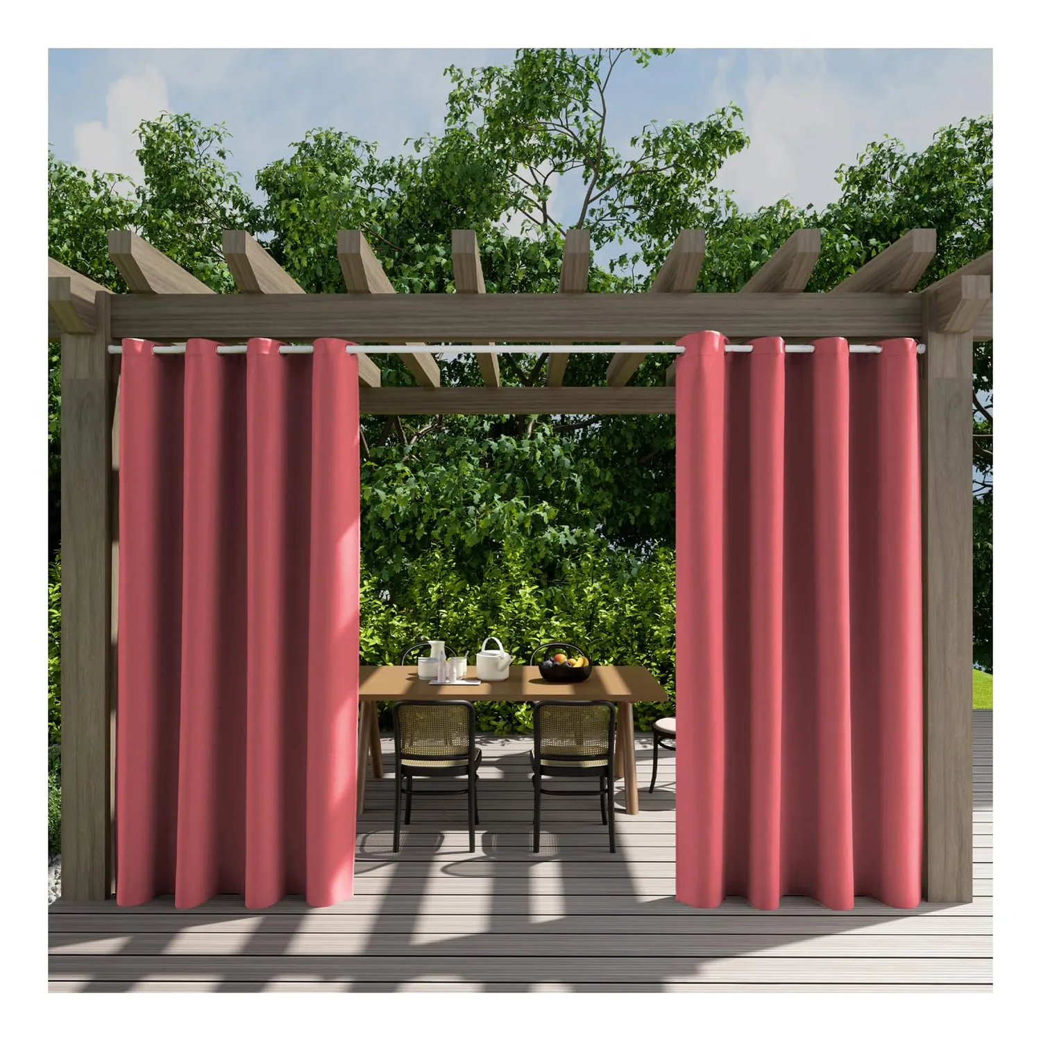 HonunGron Outdoor Vorhang wasserdicht Blau 2 Stück 132x243cm