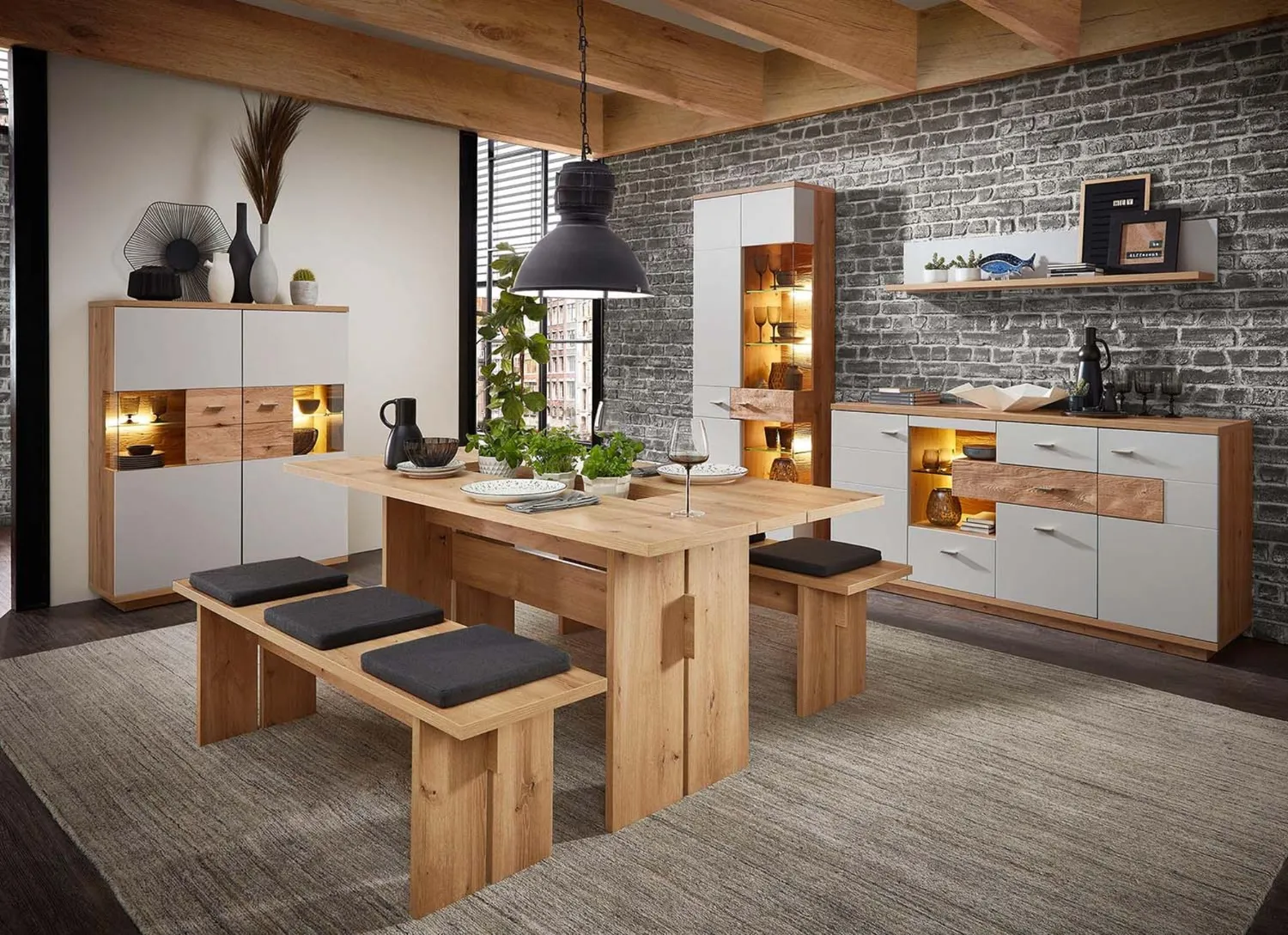 THEKO Sandiego Teppich 60x90 cm Grau Wolle-Viskose