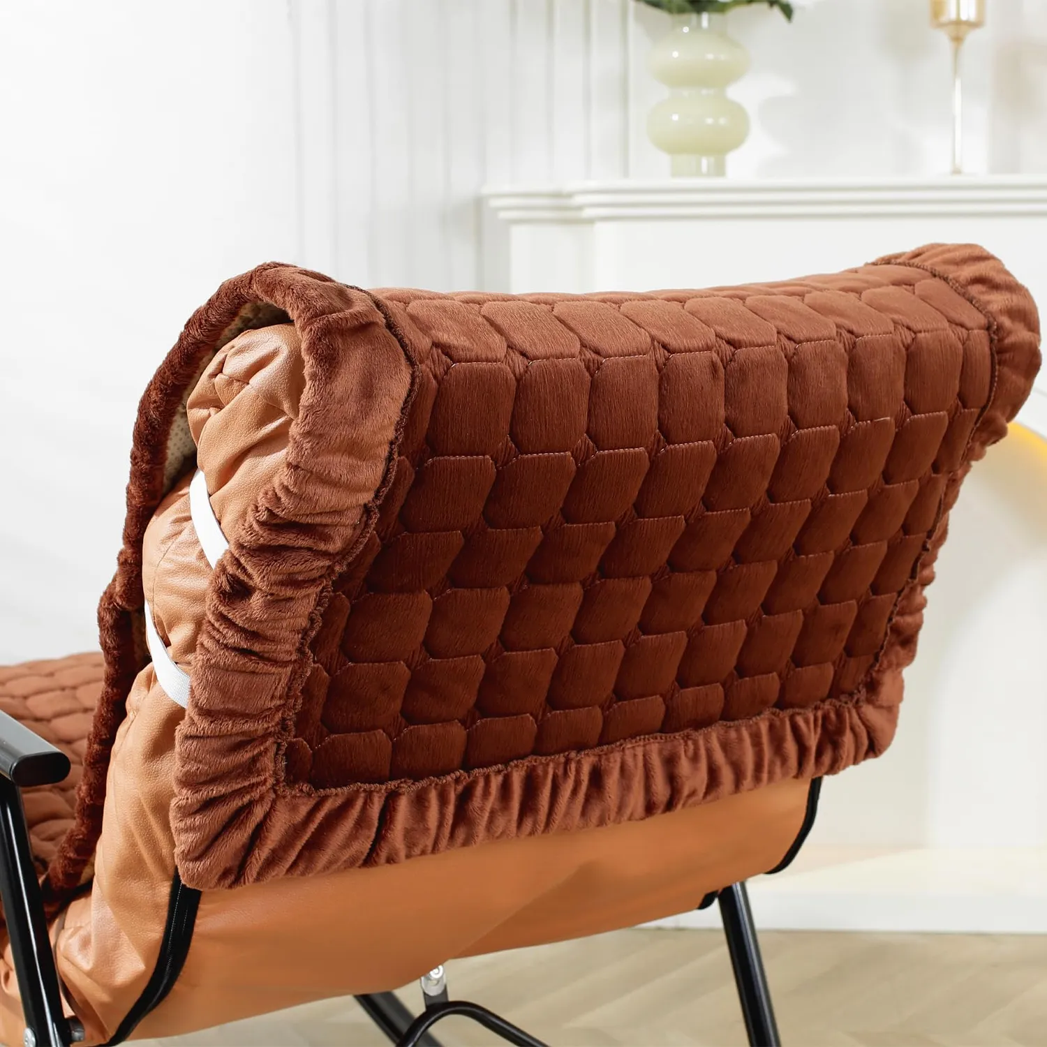 HonunGron Flanell Schaukelstuhlauflage Hellgrau 45x135cm