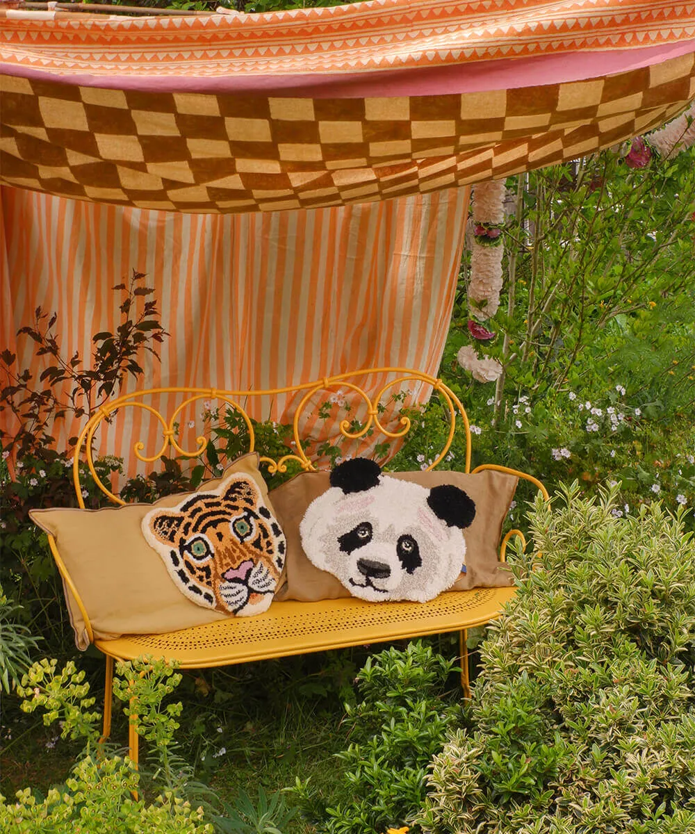 Doing Goods Plumpy Panda Teppich Wolle Tierkopf rund
