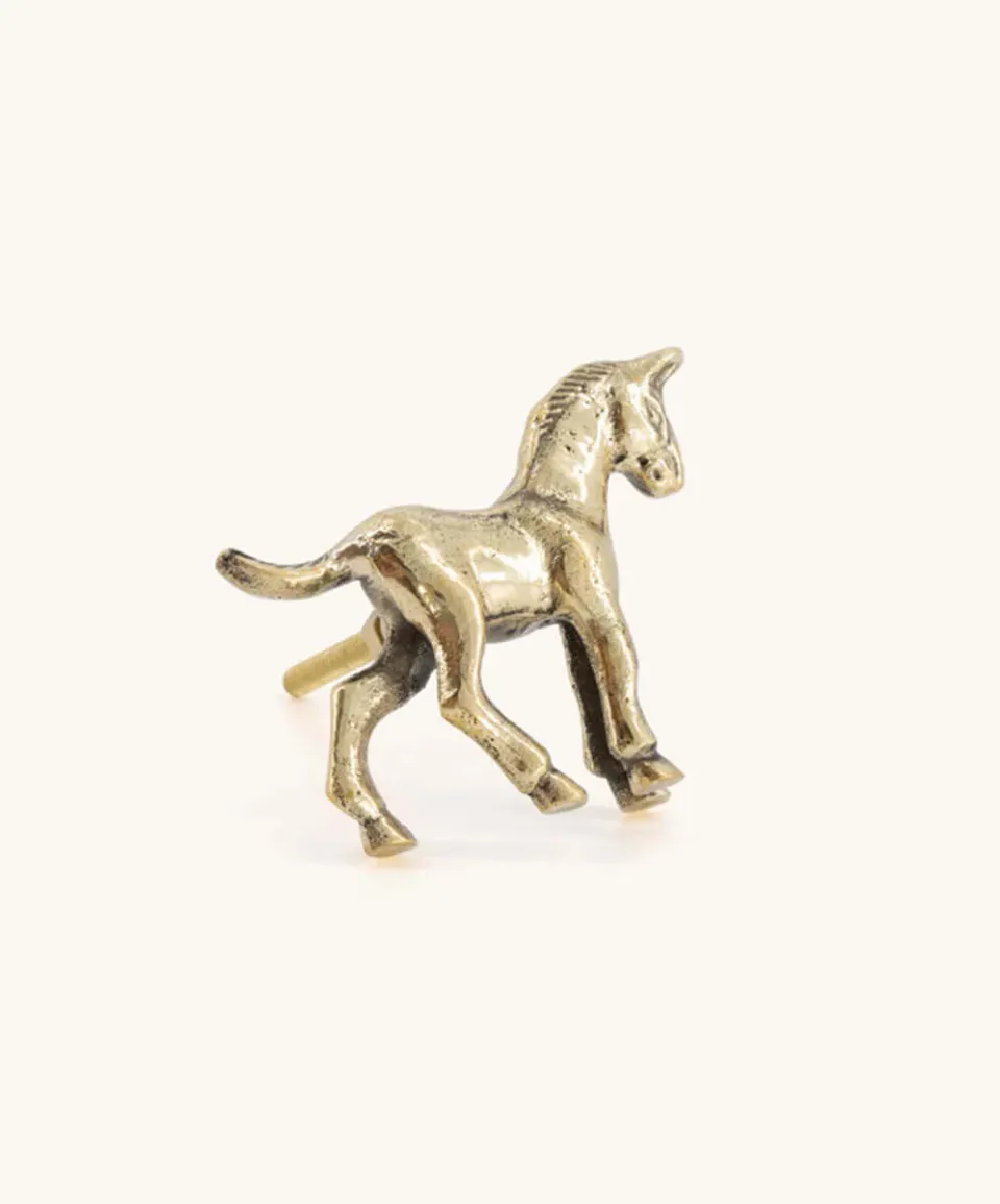 Doing Goods Spirit Pferd Links Möbelknopf Messing