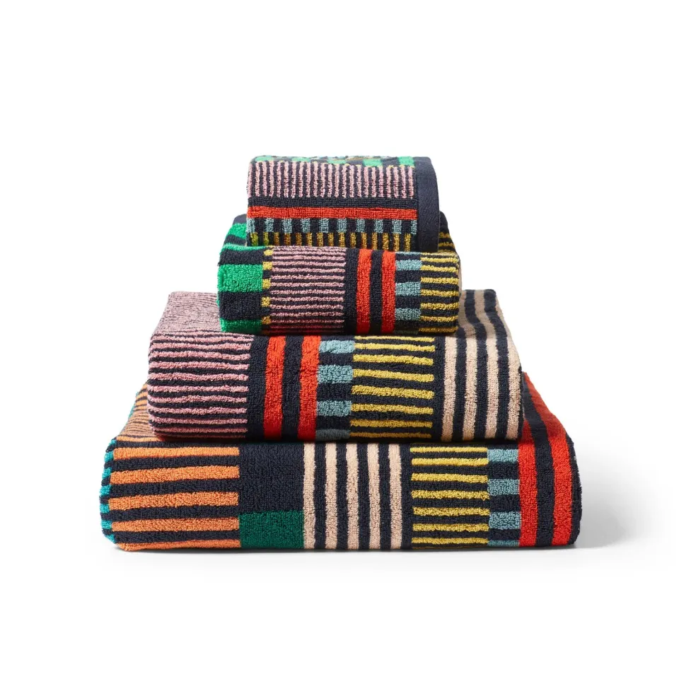Donna Wilson Multi Stripe Handtuchset Baumwolle 4-tlg