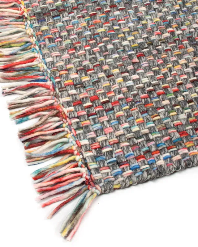 HC Interior Rugs Leeds 8001-135 Teppich Dunkelgrau Multi Wolle