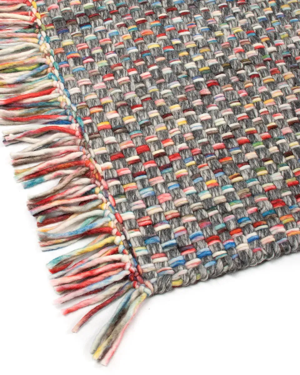 HC Interior Rugs Leeds 8001-135 Teppich Dunkelgrau Multi Wolle