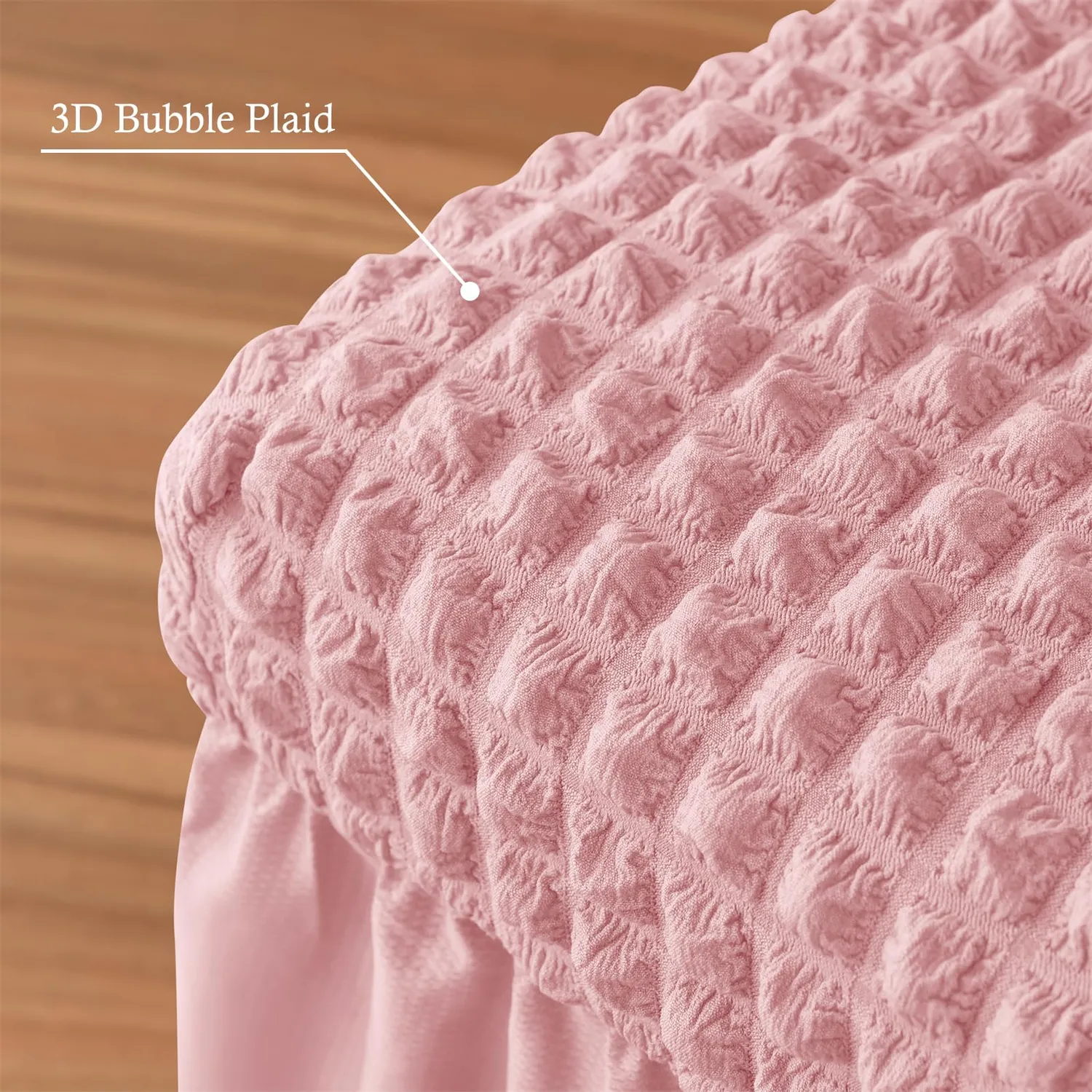 HonunGron Stuhlbezug Stretch Rosa 1er-Set lang elastisch