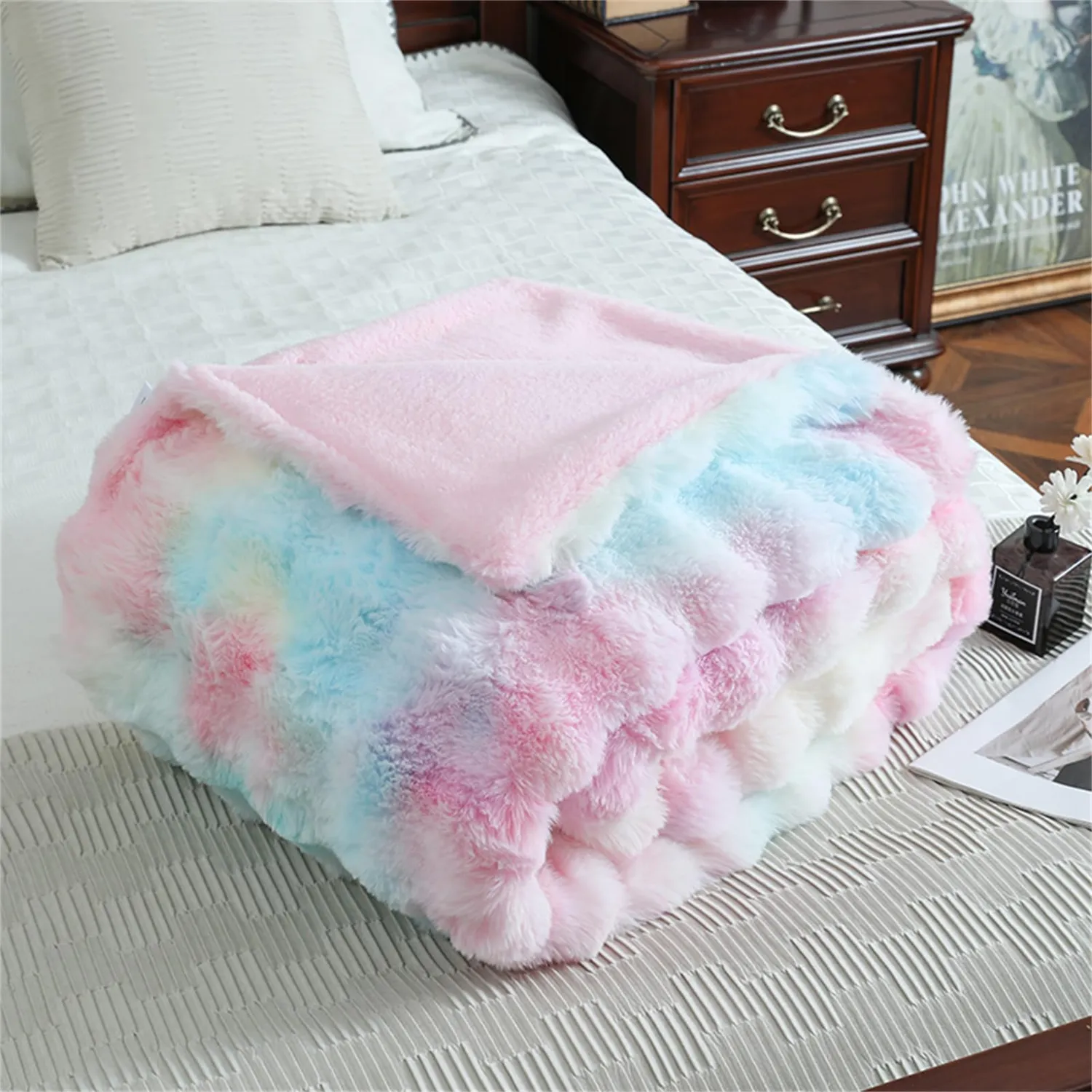HonunGron Kuscheldecke 100x160cm Mehrfarbig Flauschig
