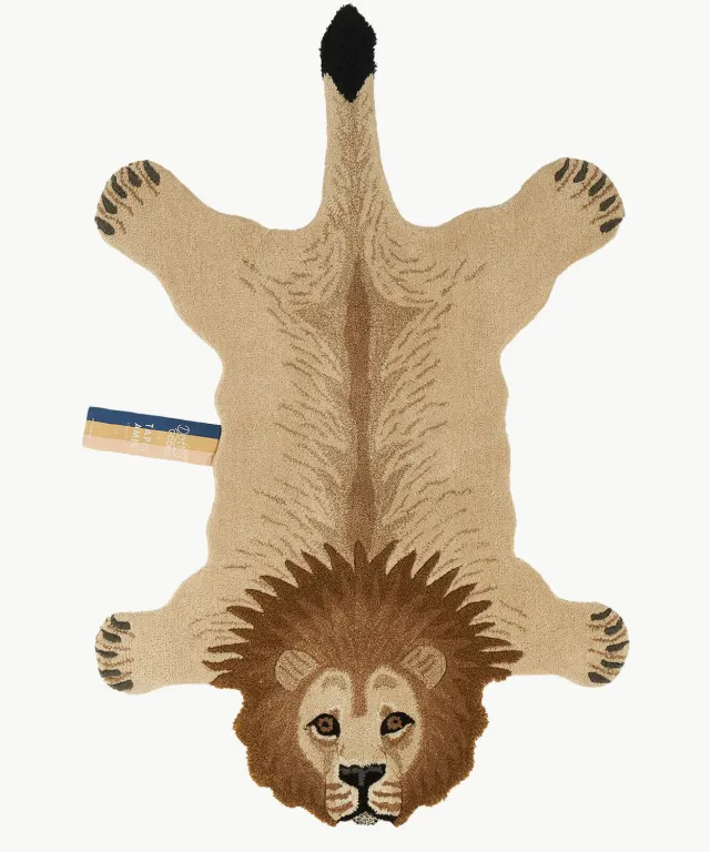 Doing Goods Tapis Amis Moody Lion XL Teppich Wolle Löwe