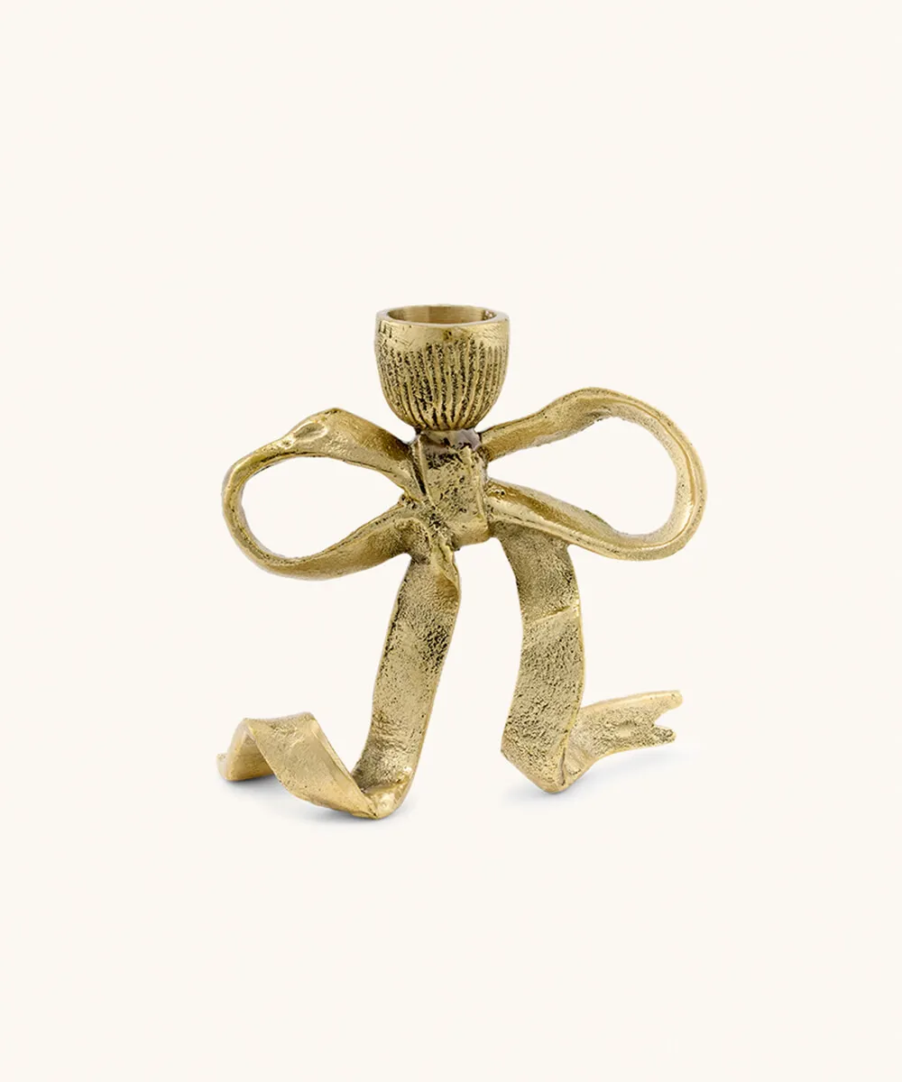Doing Goods Riley Kerzenhalter Schleife Messing gold