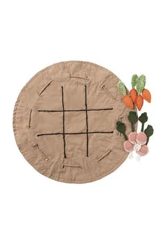 Lorena Canals Tic-Tac-Toe Spielteppich Baumwolle mit Gemüsefiguren