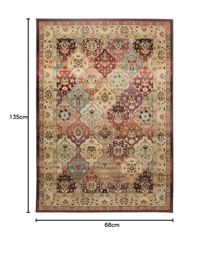 THEKO Gabiro Orientteppich 68x135cm Pastell Multi robust