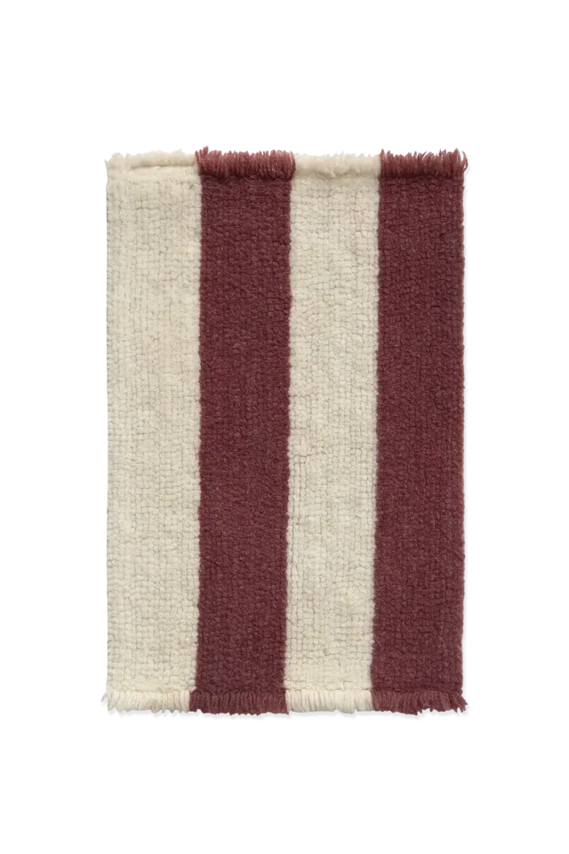 Lorena Canals Cabana Lines Teppichmuster Wolle Marsala