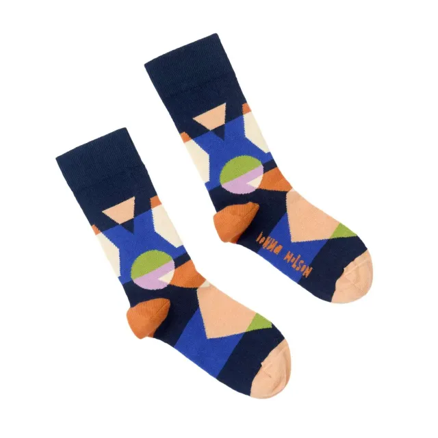 Donna Wilson Kaleido Blue Socken Bio-Baumwolle