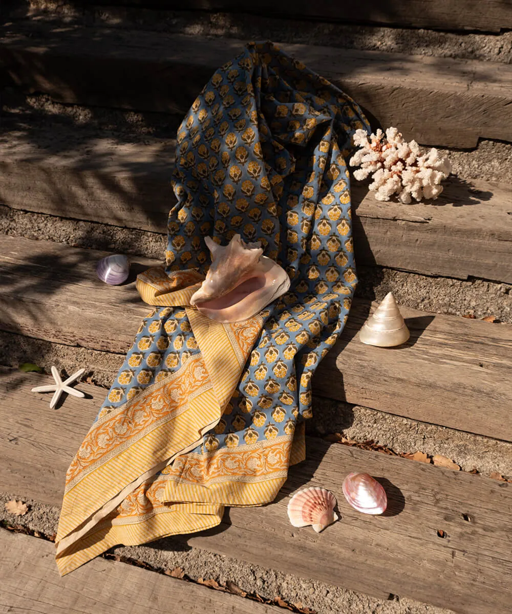 Doing Goods Emma Blau Double Baumwolldecke mit Tasche