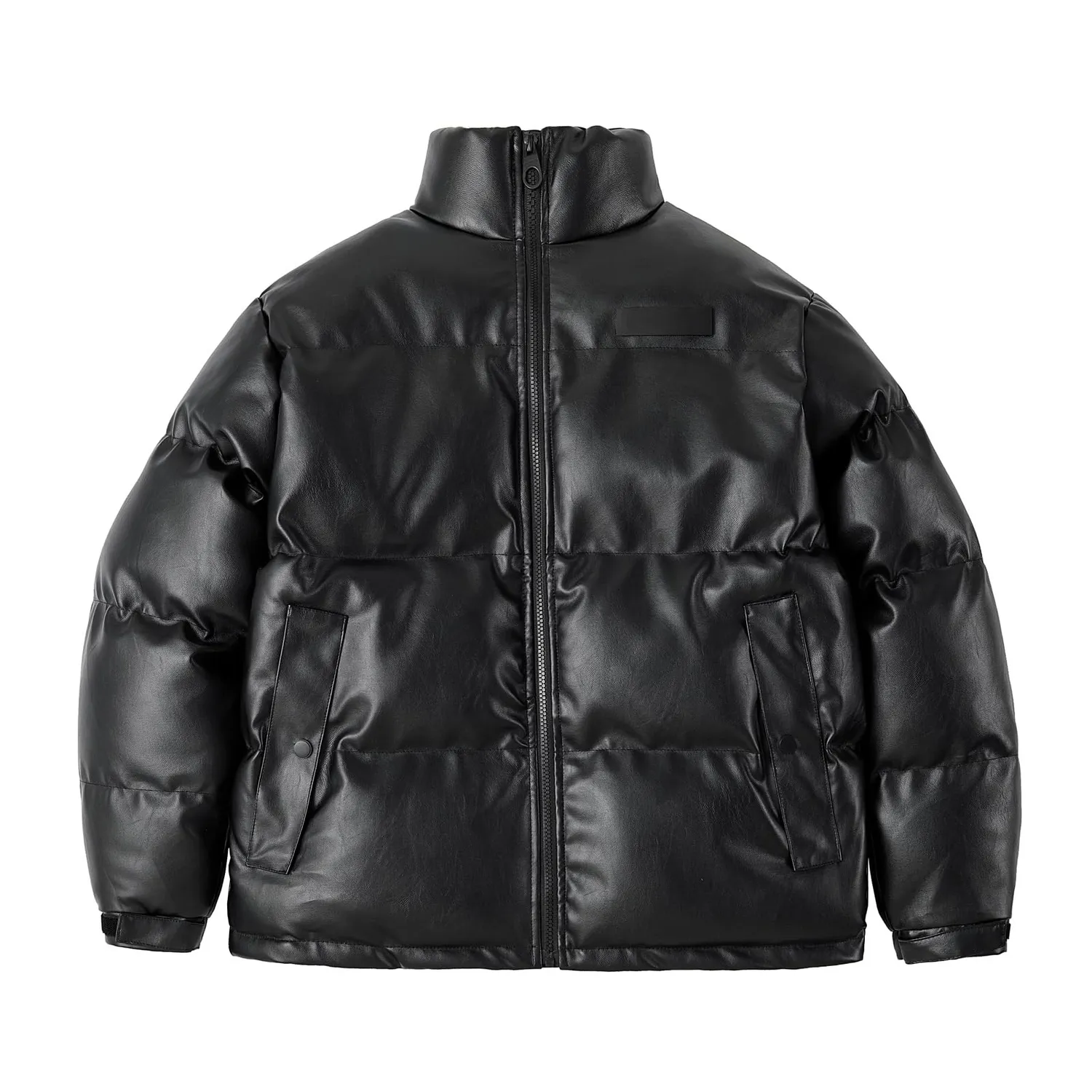 HonunGron Herren Winterjacke Kunstleder Winddicht Wasserdicht