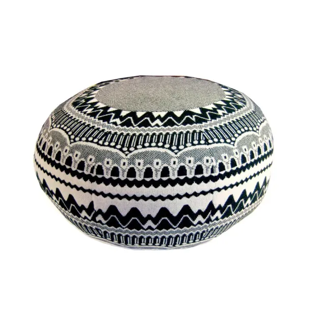 Donna Wilson Frank Pouffe Hocker ZigZag Schwarz 80 cm