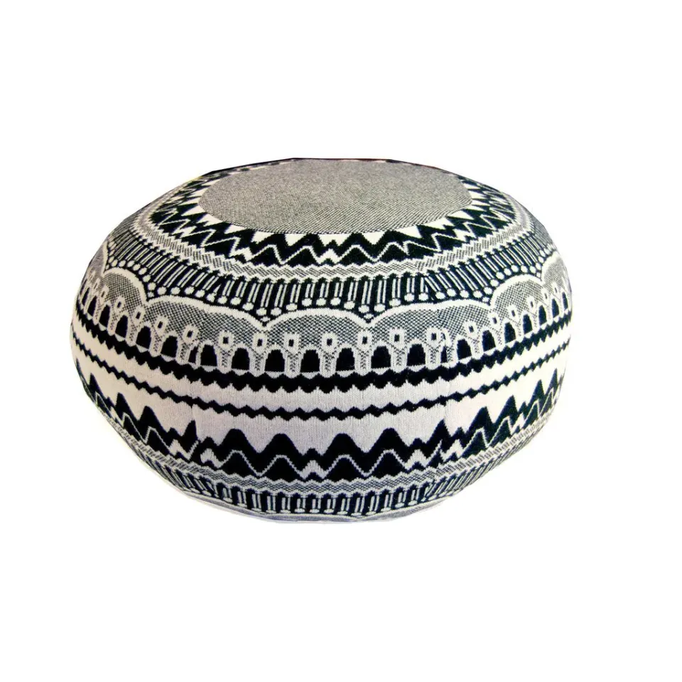 Donna Wilson Frank Pouffe Hocker ZigZag Schwarz 80 cm