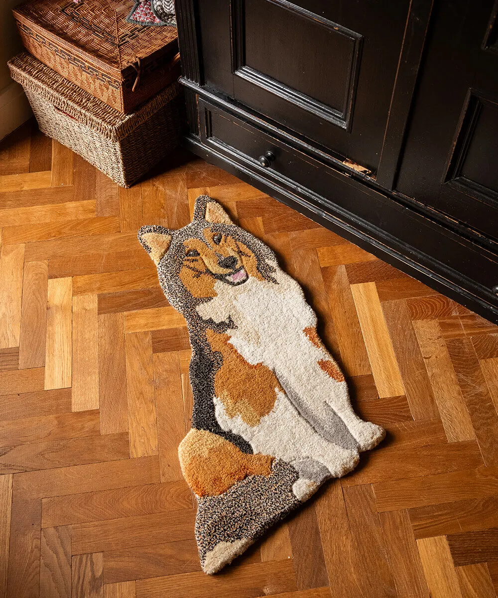 Doing Goods Collie Hundeteppich klein 75x50 Wolle
