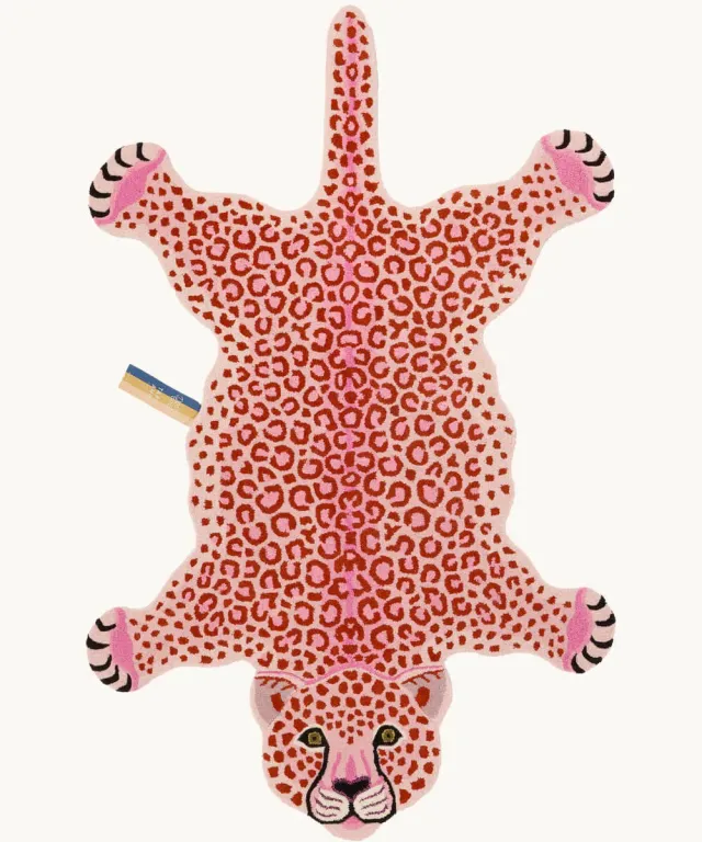 Doing Goods Pinky Leopard XL Wollteppich 250x160