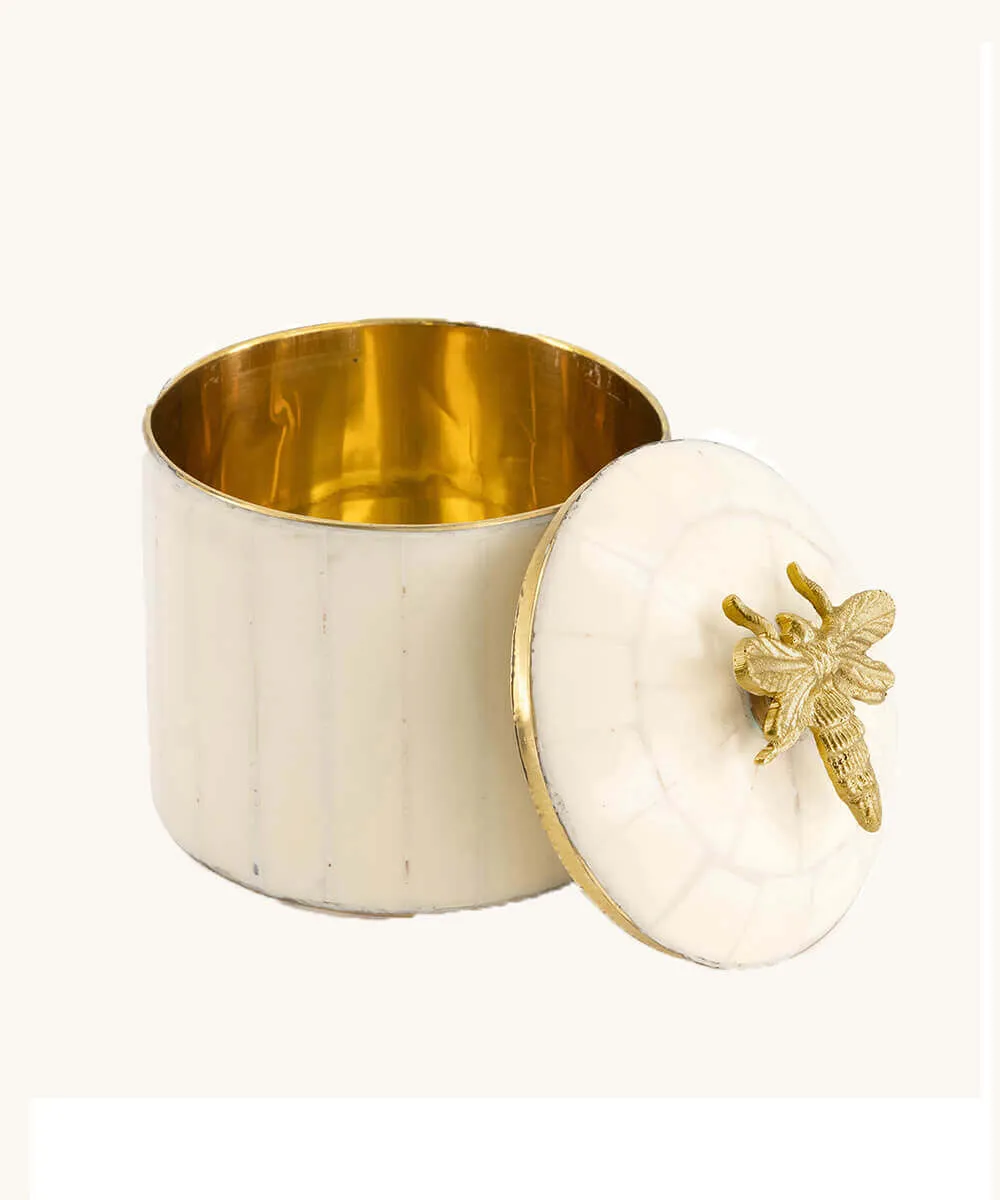 Doing Goods Queen Bee Circus Dose weiß Messing 11 cm
