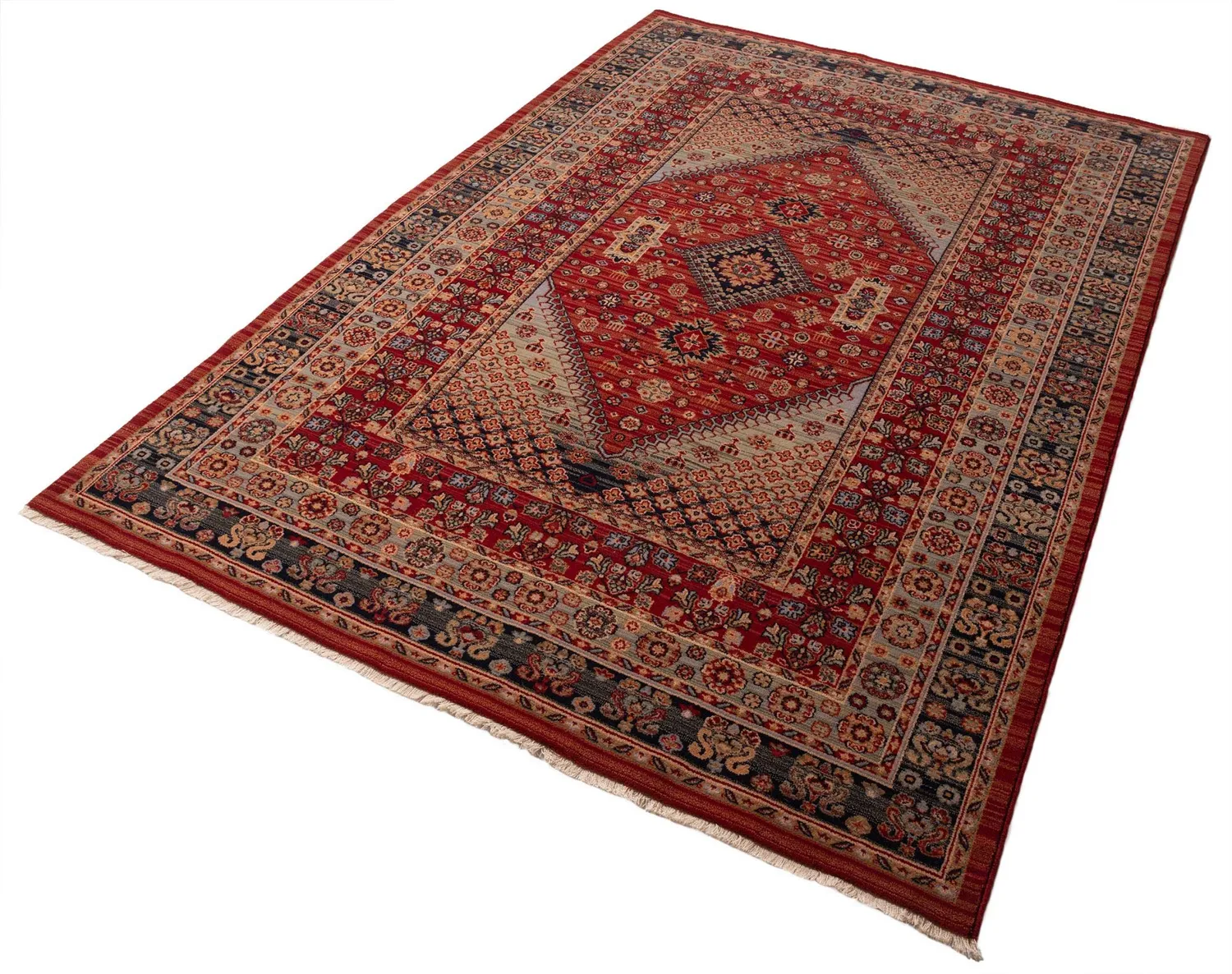 THEKO Saharna Wollteppich 60x90cm Rot Neuseeland-Wolle