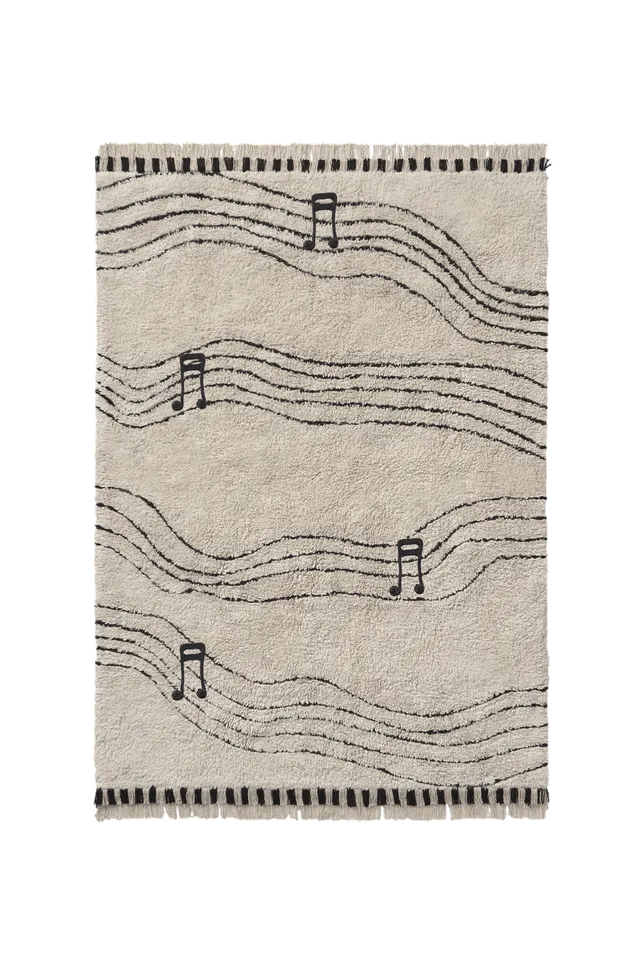 Lorena Canals Notes Spielteppich 120x160 cm waschbar Musik