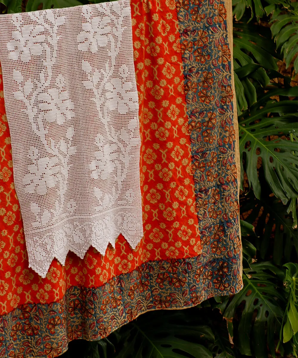 Doing Goods Ulla Simple Decke 220x140 orange mit Tasche