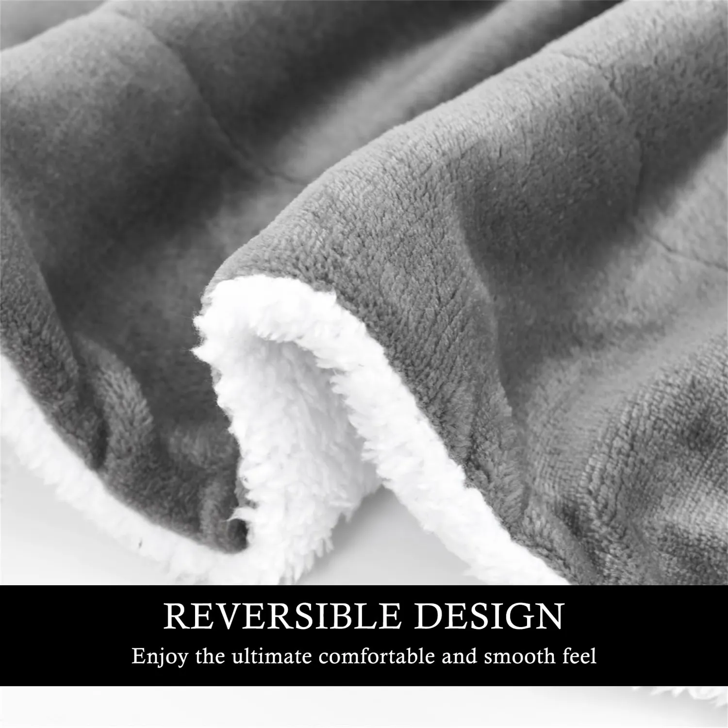 HonunGron Sherpa Fleecedecke 150x200 cm Grau