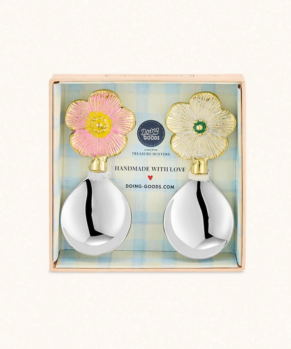 Doing Goods Faye Flower Dipster Löffelset 2tlg Emaille