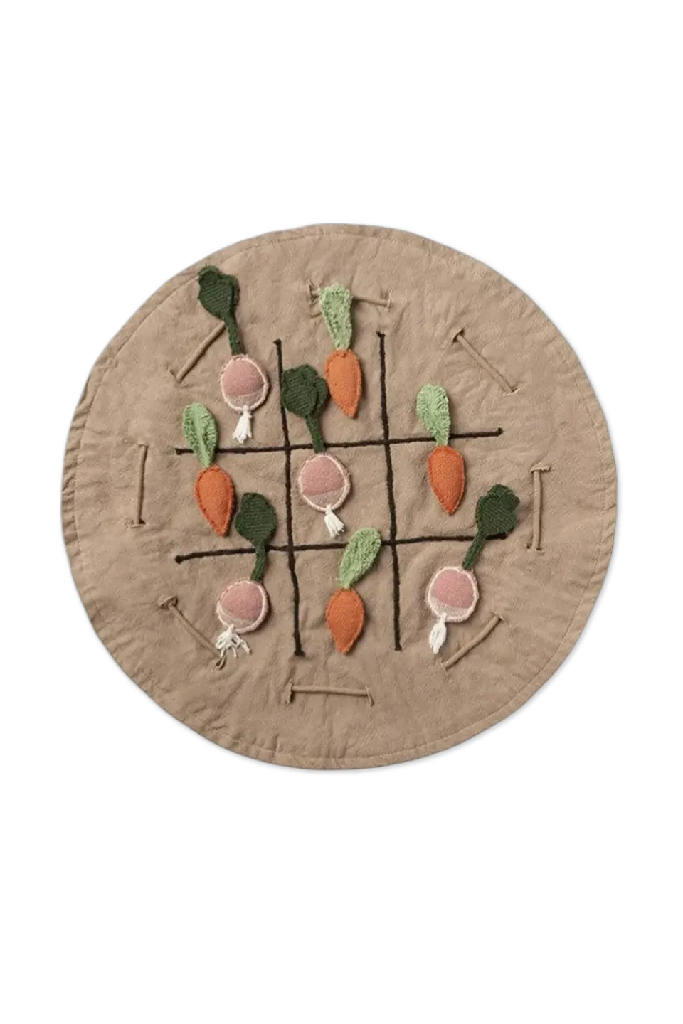 Lorena Canals Tic-Tac-Toe Spielteppich Baumwolle mit Gemüsefiguren
