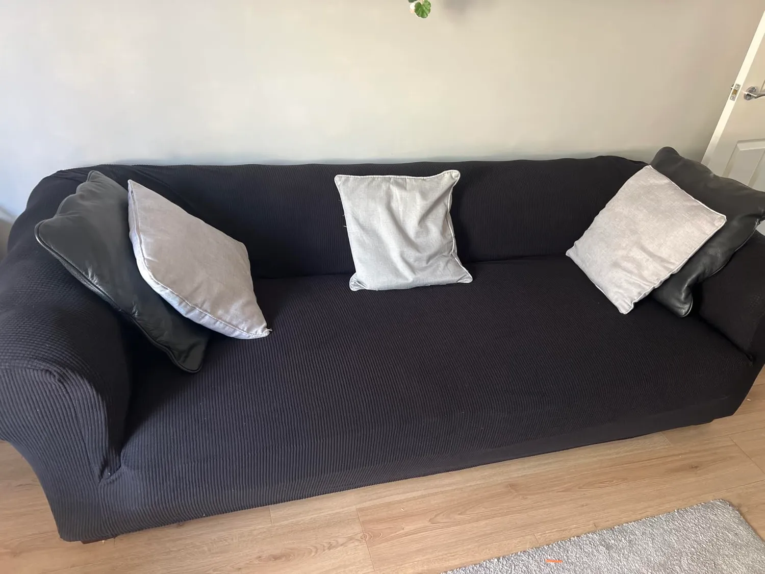 HonunGron Chesterfield Stretch Sofabezug Elfenbein 3-Sitzer