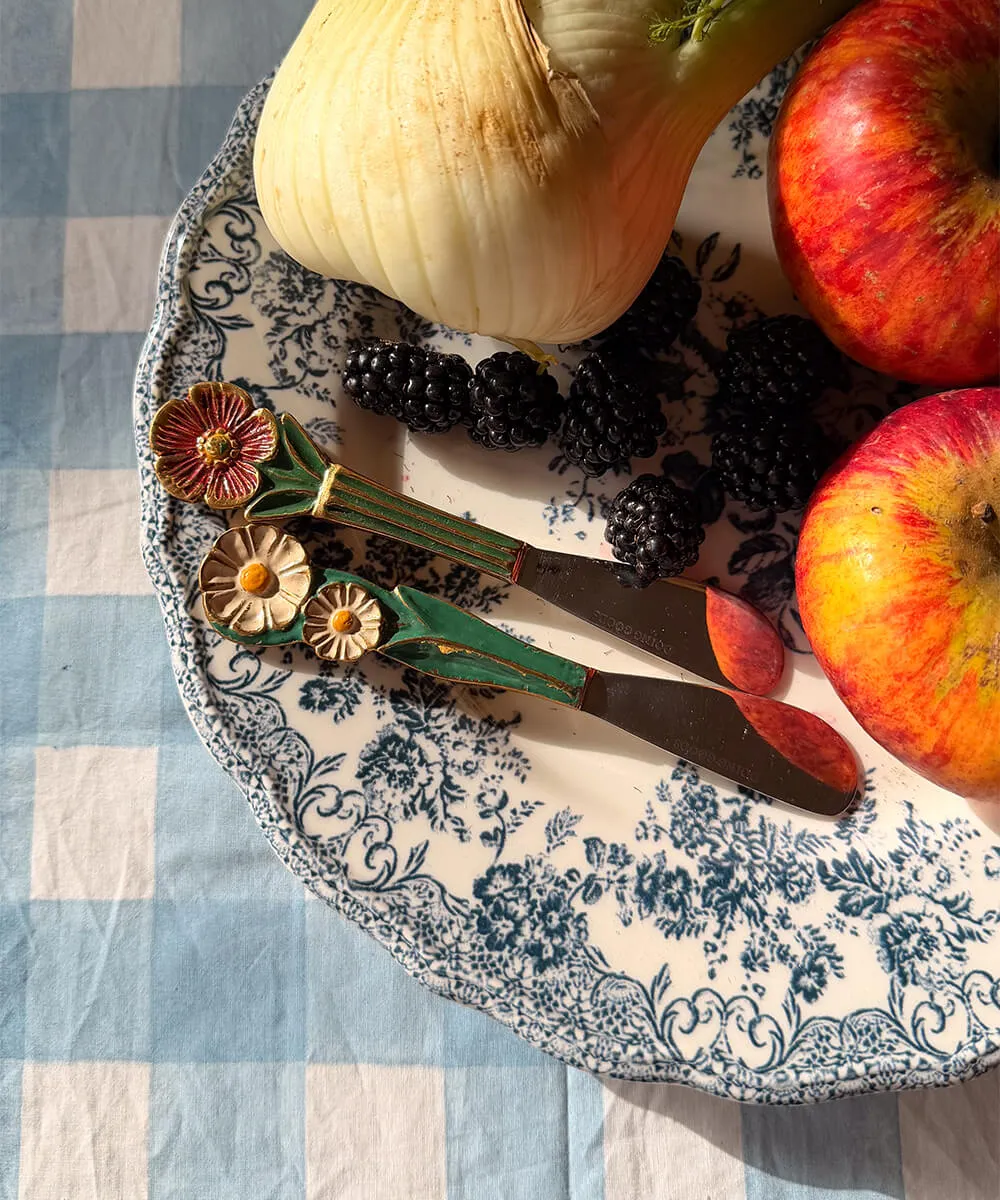 Doing Goods Posy Buttermesser Set 2-teilig floral Gold