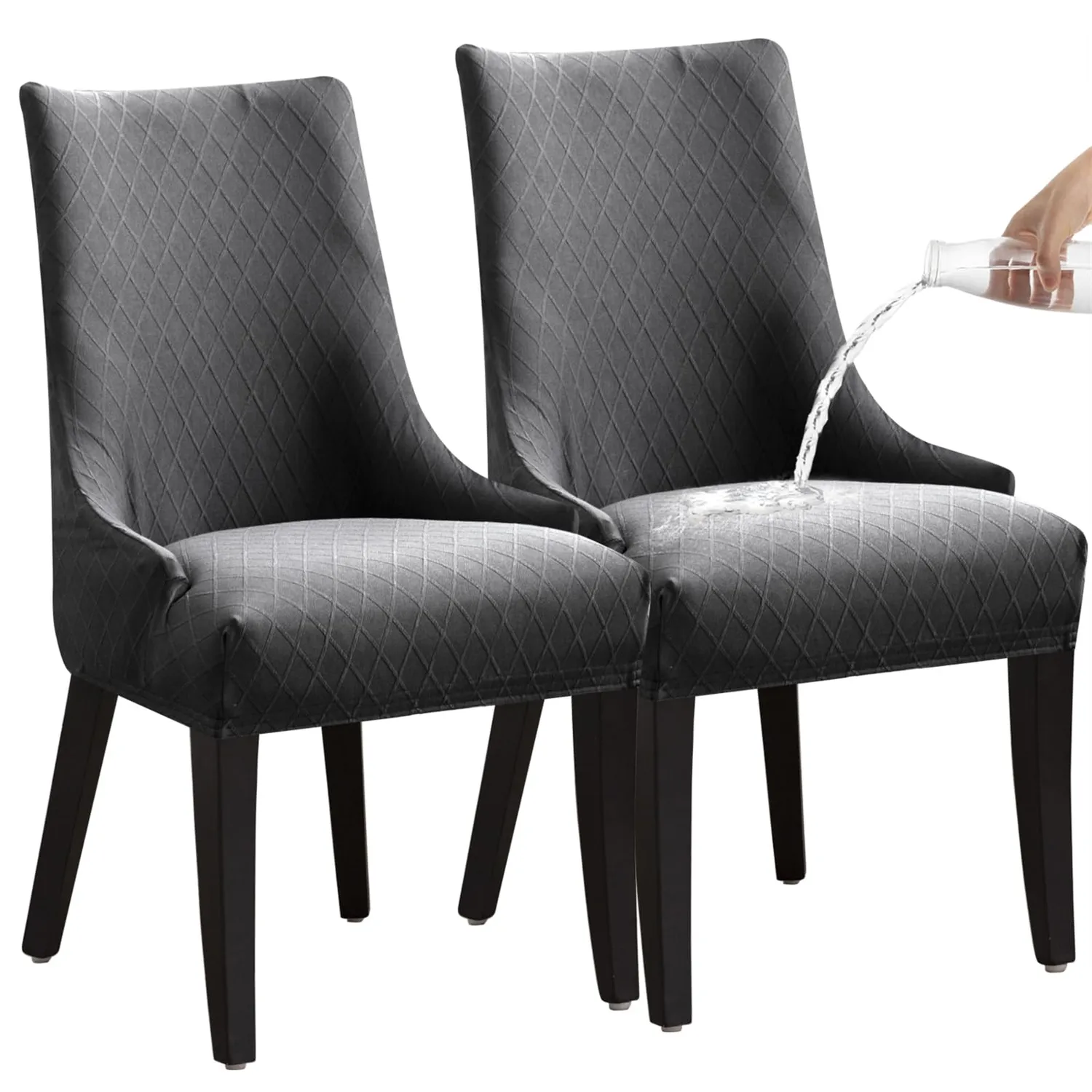 HonunGron Stuhlhussen Esszimmer Navy 4 Stück Jacquard