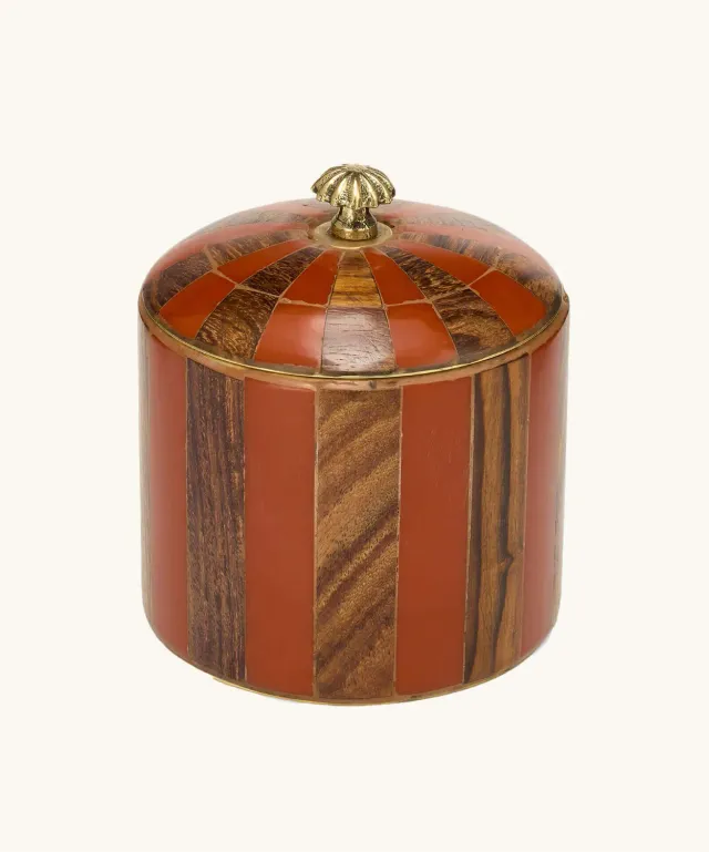 Doing Goods Cirque Piper Grande Aufbewahrungsbox Braun-Rot Holz