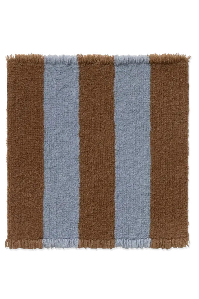 Lorena Canals Cabana Lines Stoffmuster Walnut Anil Wolle