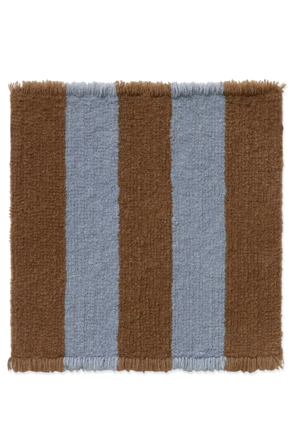 Lorena Canals Cabana Lines Stoffmuster Walnut Anil Wolle
