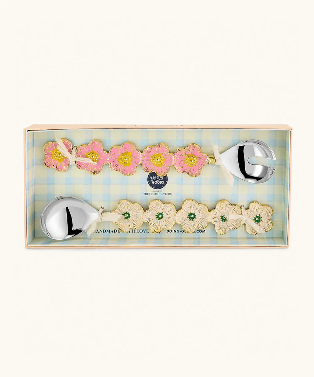 Doing Goods Faye Fleur Salatbesteck 2tlg Blume Geschenkbox