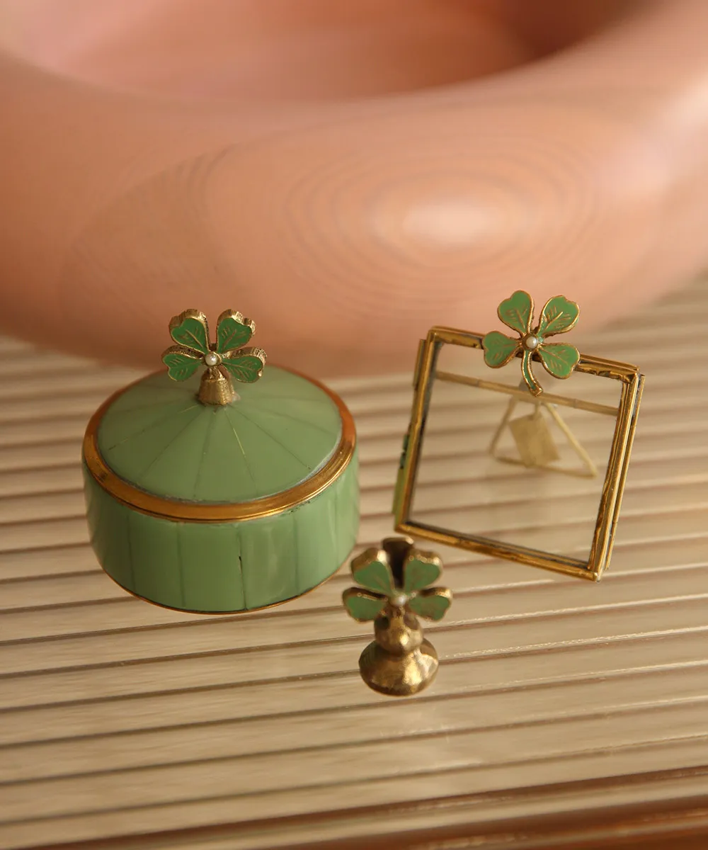 Doing Goods Lucky Mini Bilderrahmen Kleeblatt Messing