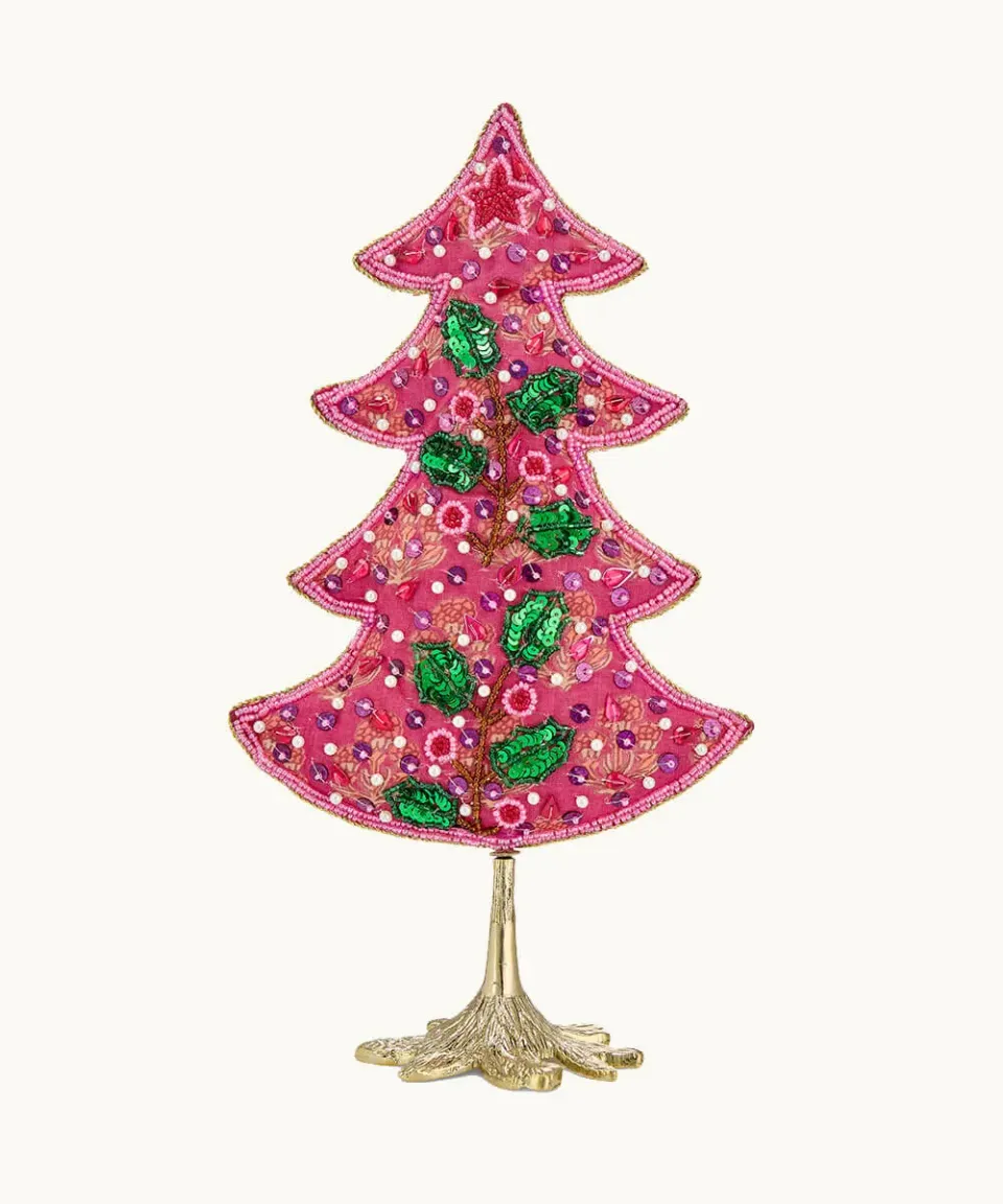 Doing Goods Whimsy Deko-Tannenbaum 30cm Rosa Stoff