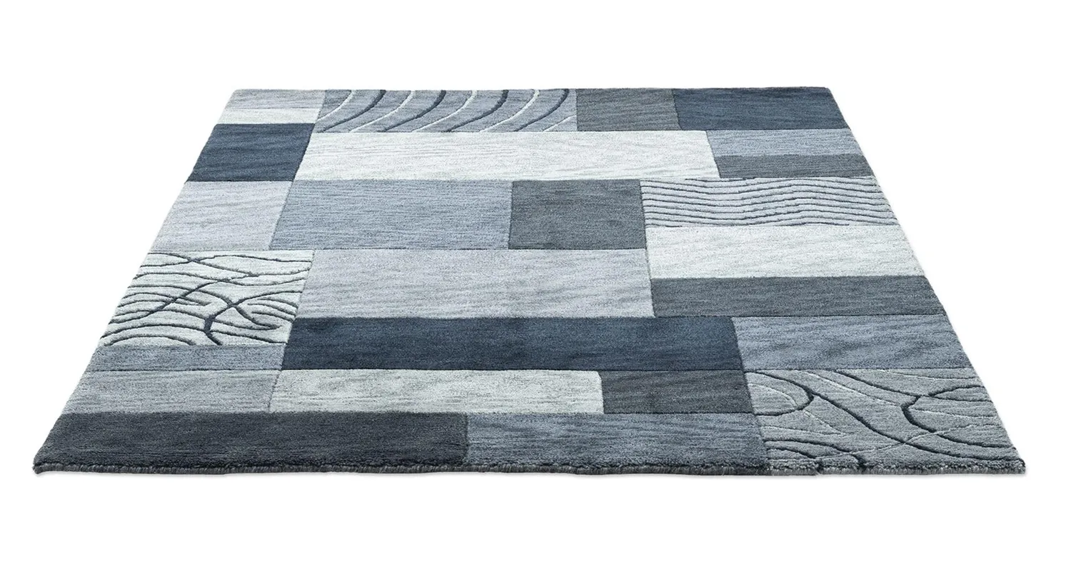 THEKO Royal Domas Wollteppich anthrazit 60x90 – Schurwolle