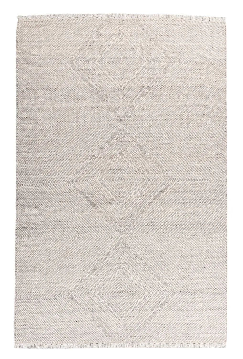 THEKO Molde Wollteppich Schwarz-Weiß 70x140 cm
