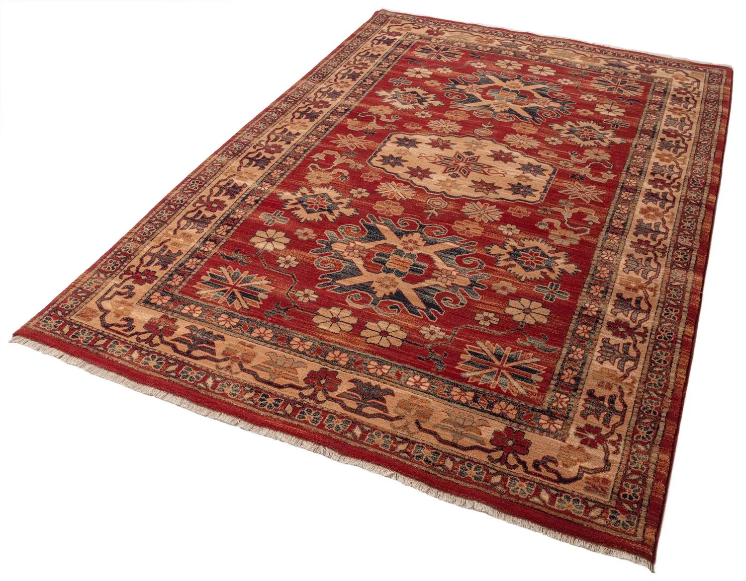 THEKO Saharna Wollteppich 80x150 Rot Schurwolle
