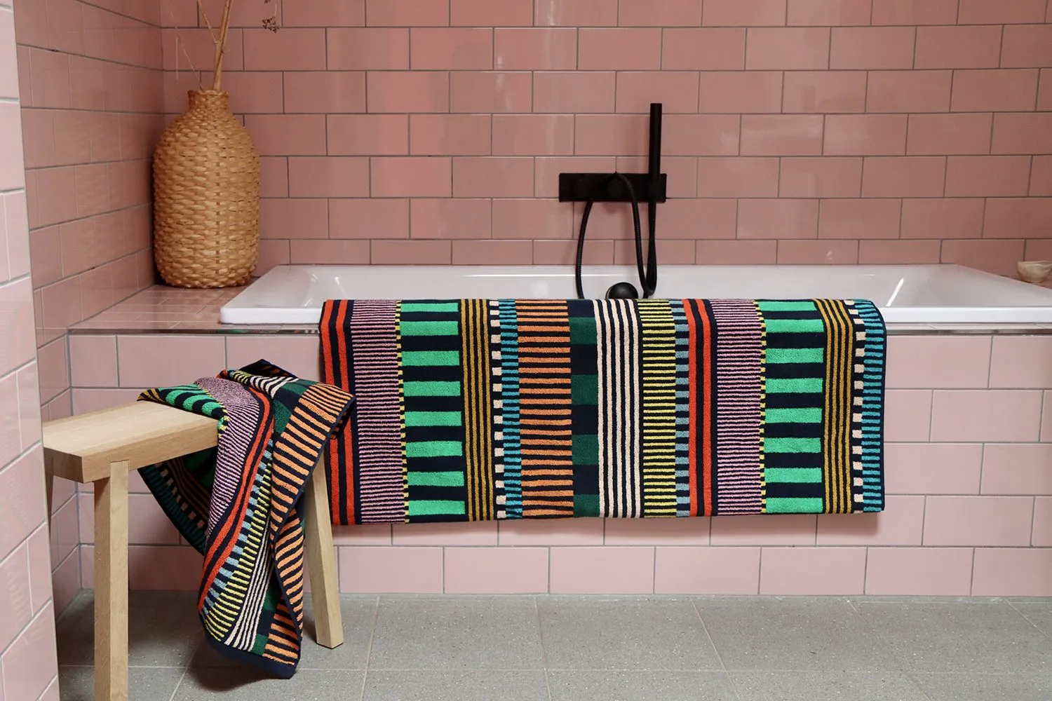 Donna Wilson Multi Stripe Handtuchset Baumwolle 4-tlg