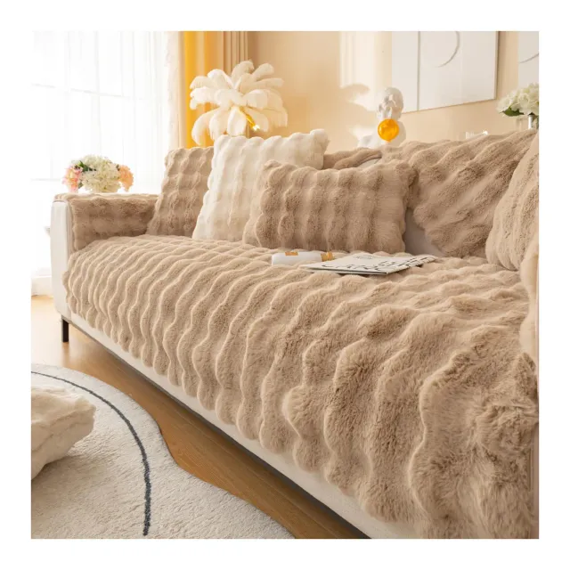 HonunGron Sofa Überzug Kaninchenplüsch Kaffee 70x70 weich