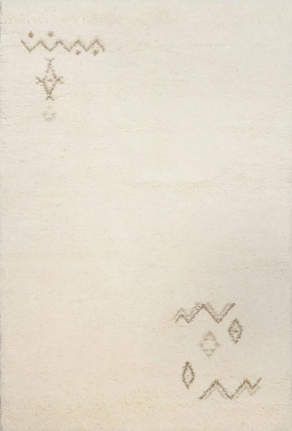 THEKO Hadj Berberteppich 60x120 cm Weiß Schurwolle