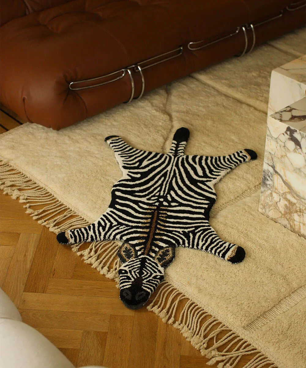 Doing Goods Tapis Amis Stripey Zebra Small Teppich Wolle
